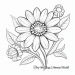 Detailed Daisy Autumn Flower Coloring Pages 1