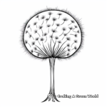 Detailed Dandelion Bud Coloring Pages for Adults 1