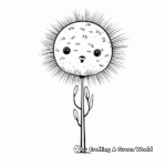 Detailed Dandelion Bud Coloring Pages for Adults 3
