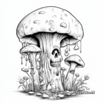 Detailed Death Cap Mushroom Coloring Pages for Adults 1