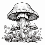 Detailed Death Cap Mushroom Coloring Pages for Adults 3