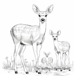 Detailed Deer Family Coloring Pages 1
