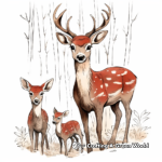 Detailed Deer Family Coloring Pages 2