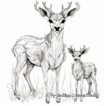 Detailed Deer Family Coloring Pages 3