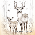 Detailed Deer Family Coloring Pages 4