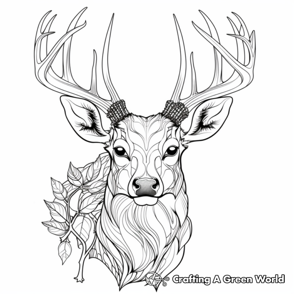 Deer Head Coloring Pages - Free &amp; Printable!