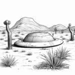 Detailed Desert Scene with Sombrero Coloring Pages 1