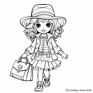Detailed Designer Clothing Coloring Pages for Adults 3