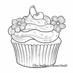 Detailed Designer Cupcake Coloring Pages for Adults 2