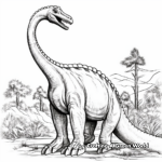 Detailed Diplodocus Dinosaur Coloring Pages for Adults 1