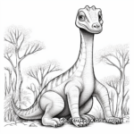 Detailed Diplodocus Dinosaur Coloring Pages for Adults 4