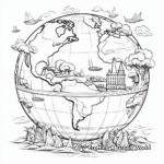 Detailed Earth Geography Coloring Pages for Adults 4