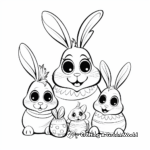 Detailed Easter Bunny Family Coloring Pages 2
