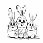 Detailed Easter Bunny Family Coloring Pages 4
