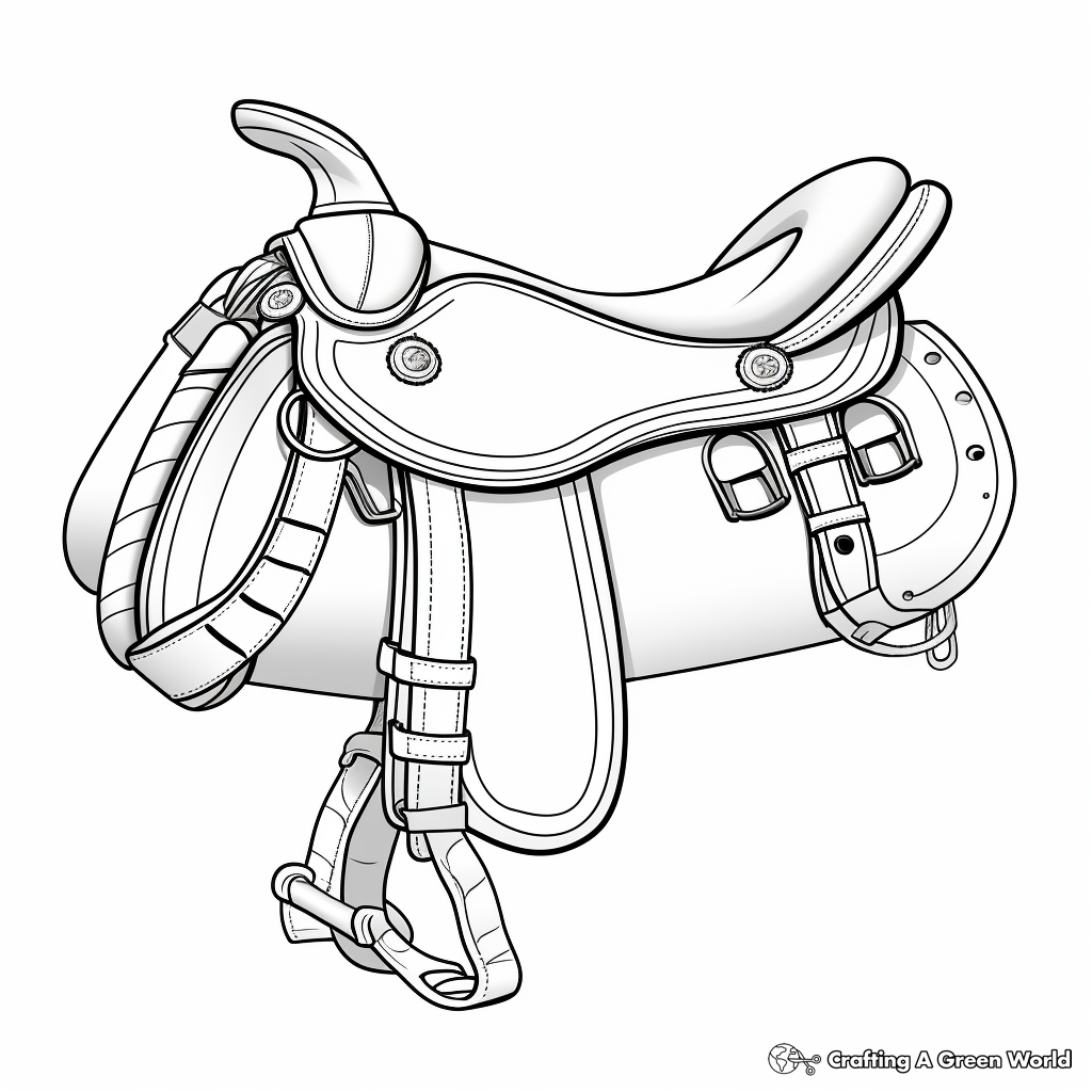 Detailed English Saddle Coloring Pages 1