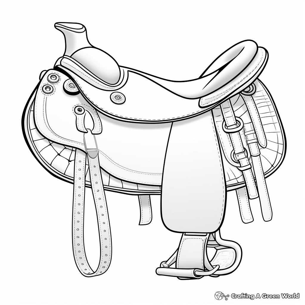 Detailed English Saddle Coloring Pages 3