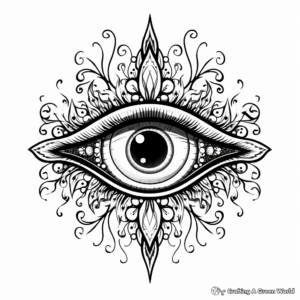Detailed Evil Eye Mandala Coloring Pages 1