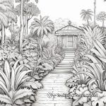 Detailed Exotic Garden Coloring Sheets for Adults 4