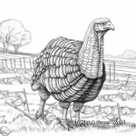 Detailed Farm Turkey Coloring Pages 1