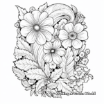 Detailed Floral Alphabet Coloring Pages for Adults 1
