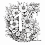 Detailed Floral Alphabet Coloring Pages for Adults 3