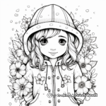 Detailed Floral Raincoat Coloring Pages for Adults 2