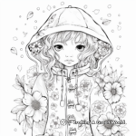 Detailed Floral Raincoat Coloring Pages for Adults 4