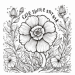 Detailed Flower and Quote Coloring Pages for Adults 4