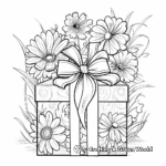 Detailed Gift Box Coloring Sheets for Mom's Birthday 1
