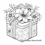 Detailed Gift Box Coloring Sheets for Mom's Birthday 4