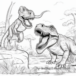Detailed Giganotosaurus and T Rex for Adults Coloring Pages 2