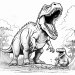 Detailed Giganotosaurus and T Rex for Adults Coloring Pages 4