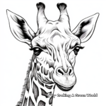 Detailed Giraffe Head Coloring Pages for Adults 4
