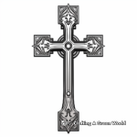 Detailed Gothic Cross Coloring Sheets for Adults 1
