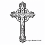 Detailed Gothic Cross Coloring Sheets for Adults 3