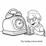 Detailed Grandfather Alarm Clock Coloring Pages 2