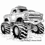 Detailed Grave Digger Monster Truck Coloring Pages for Adults 3
