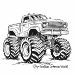 Detailed Grave Digger Monster Truck Coloring Pages for Adults 4