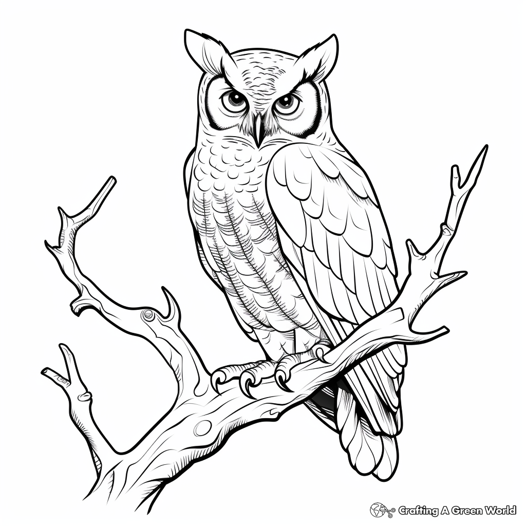 Owl Coloring Eared Short Pages Nocturnal Animals Eagle Printable 
