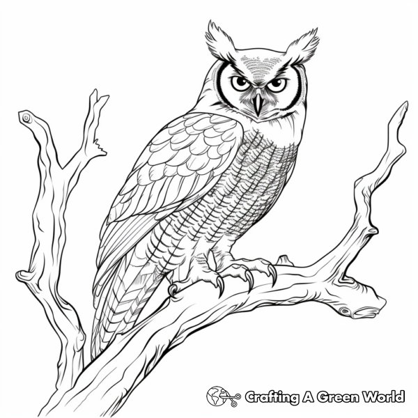 Great Horned Owl Coloring Pages - Free &amp; Printable!