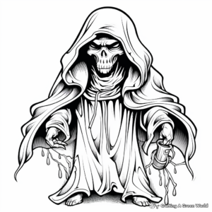Detailed Grim Reaper October Coloring Pages 3