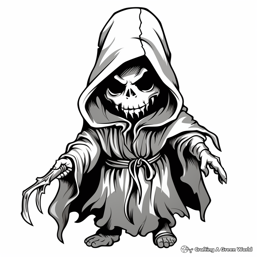 Detailed Grim Reaper October Coloring Pages 4