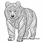 Detailed Grizzly Bear Coloring Pages for Adults 1
