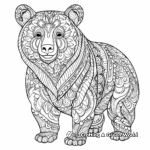 Detailed Grizzly Bear Coloring Pages for Adults 3