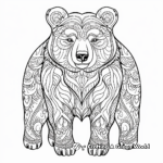 Detailed Grizzly Bear Coloring Pages for Adults 4
