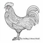 Detailed Hen and Rooster Coloring Pages 1