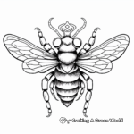 Detailed Honeybee Queen Coloring Pages 3