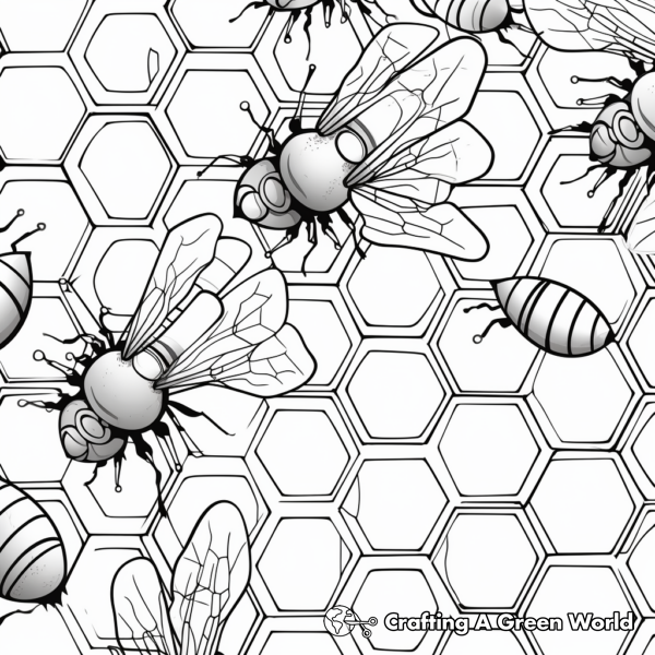Honeycomb Coloring Pages - Free &amp; Printable!