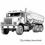Detailed Industrial Dump Truck Coloring Pages for Adults 1