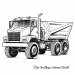 Detailed Industrial Dump Truck Coloring Pages for Adults 4